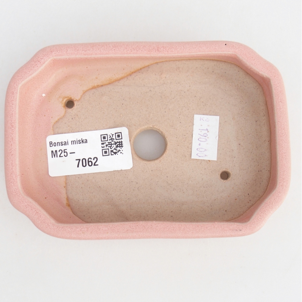 kerámia bonsai tál 12,5 x 9 x 3 cm, rózsaszínű