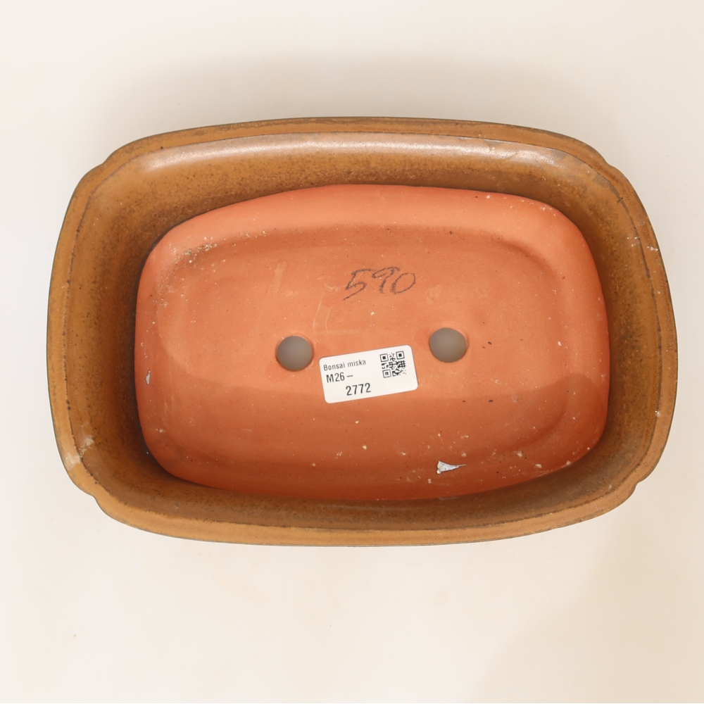 Kerámia tál  24 x 17 x 6 cm, barna színű