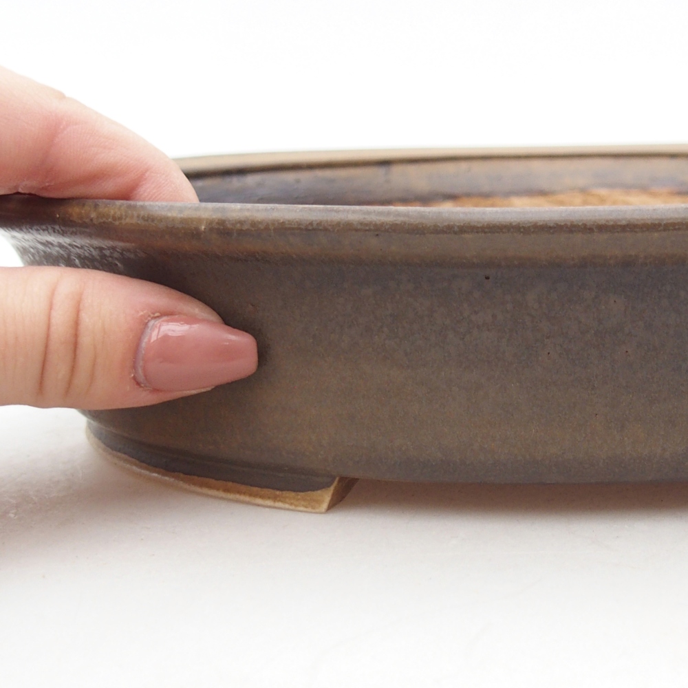 kerámia bonsai tál 24 x 21 x 5 cm, barna