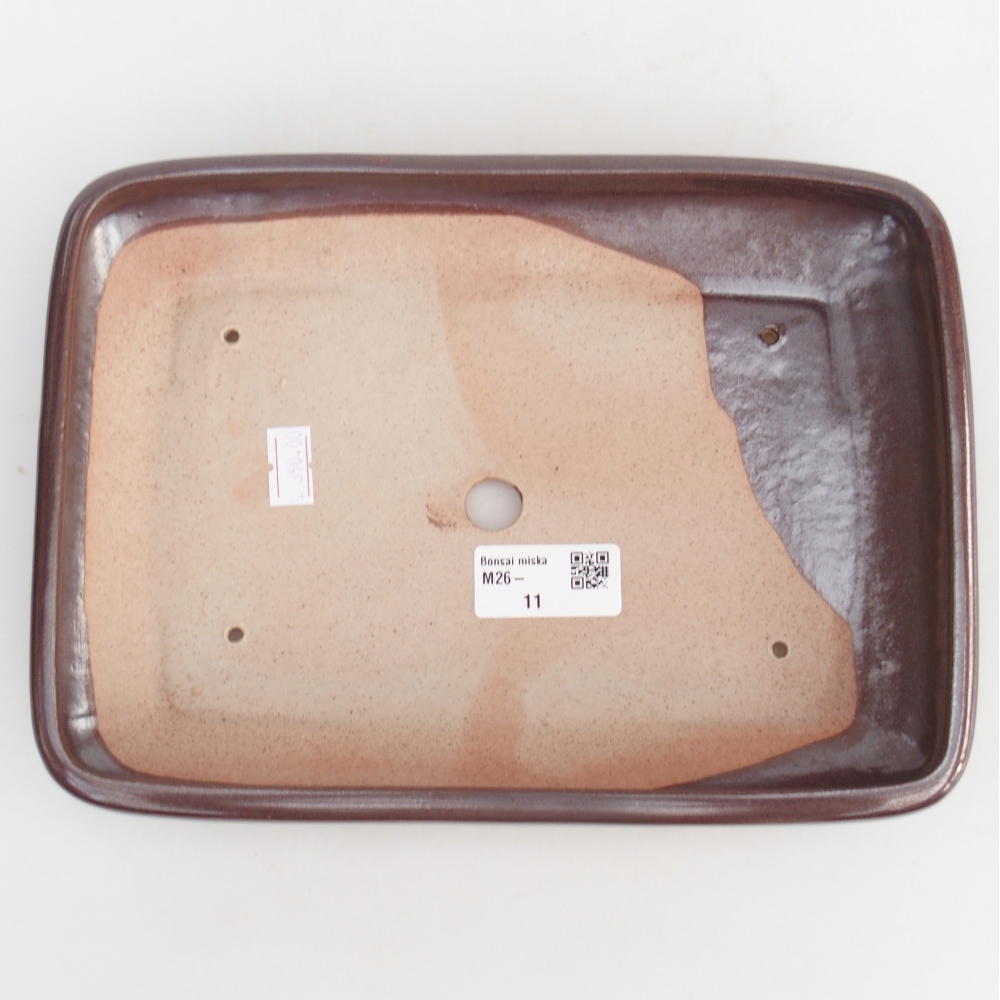 kerámia bonsai tál 24 x 17,5 x 4 cm, barna