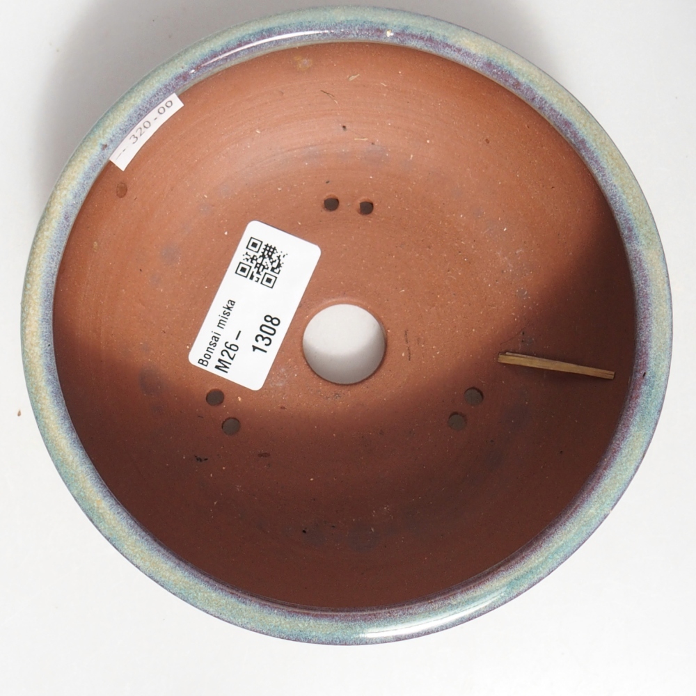 Kerámia bonsai tál 14,5 x 14,5 x 5 cm, zöld