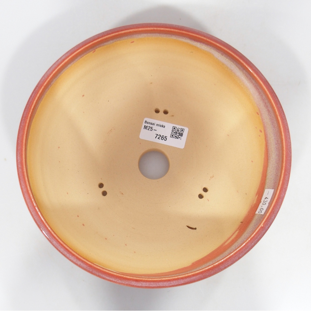 kerámia bonsai tál 20,5 x 20,5 x 7 cm, piros színben