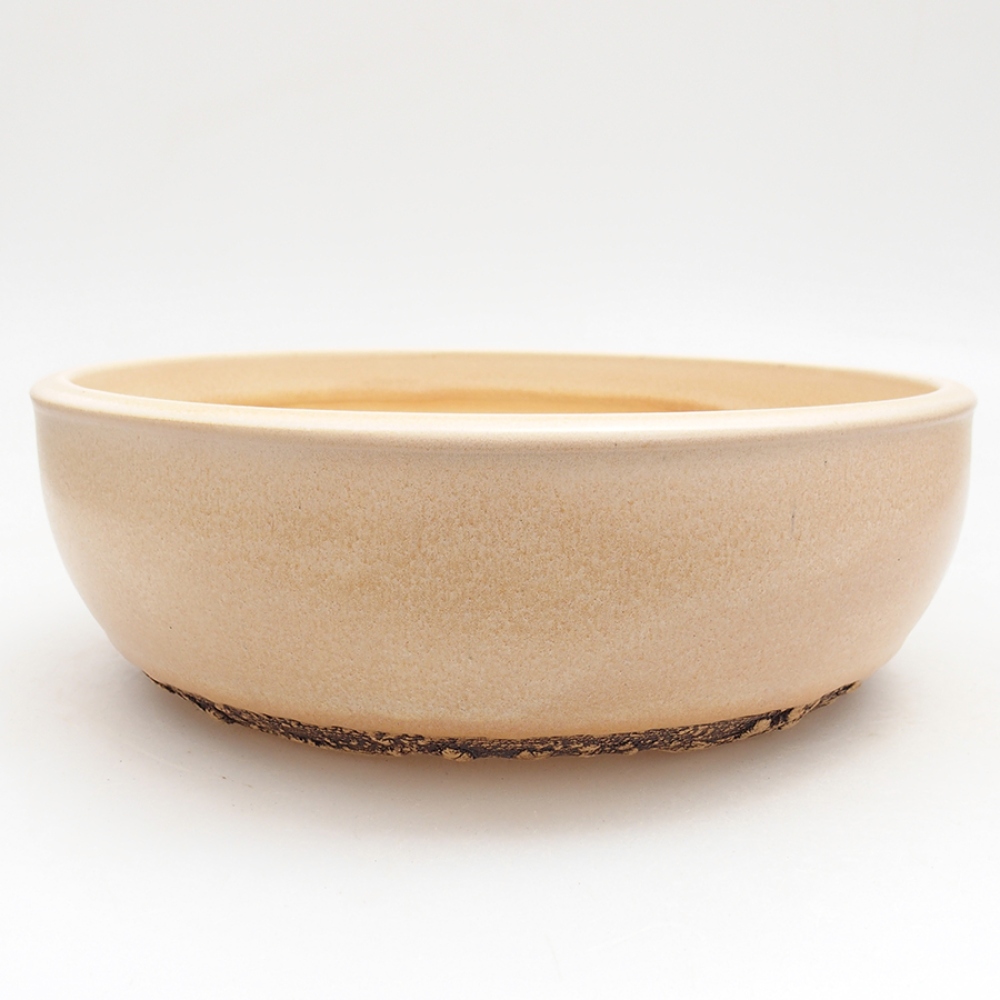 kerámia bonsai tál 21,5 x 21,5 x 7 cm, bézs színben