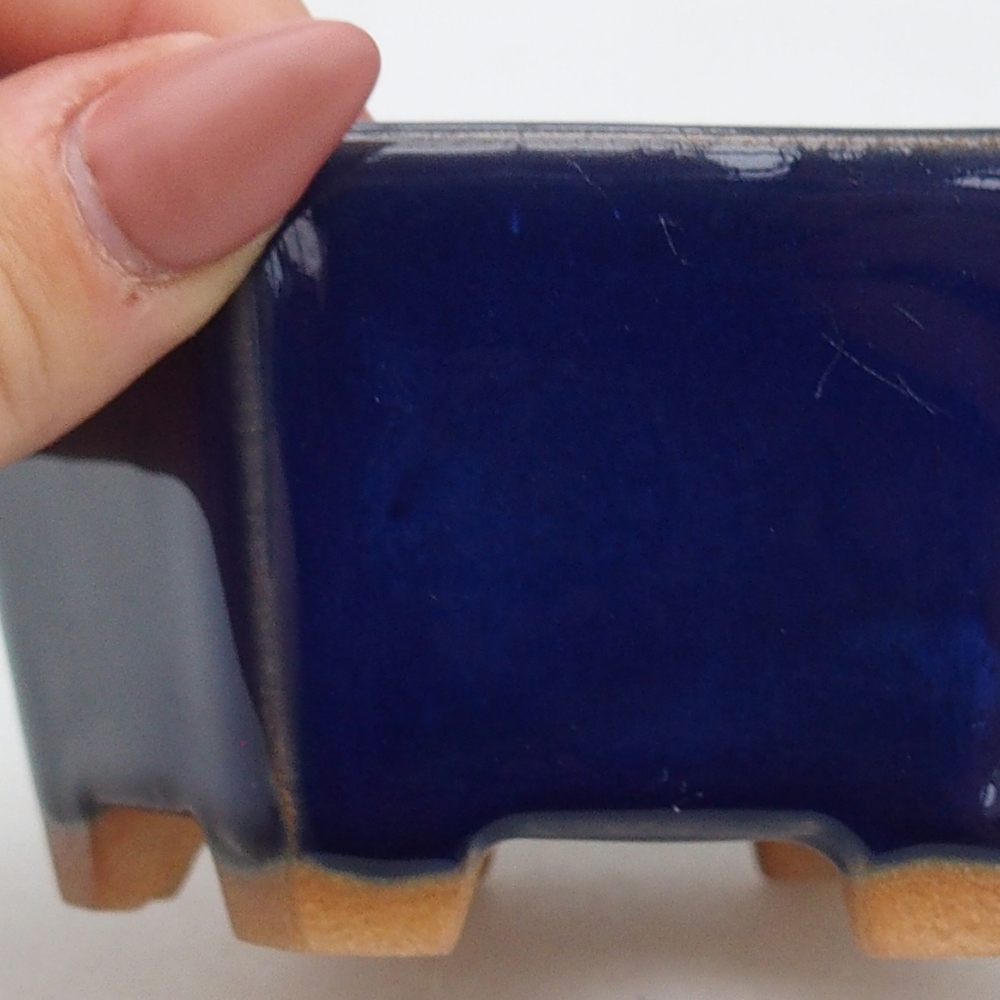 kerámia bonsai tál 10,5 x 9,5 x 5 cm, kék színben