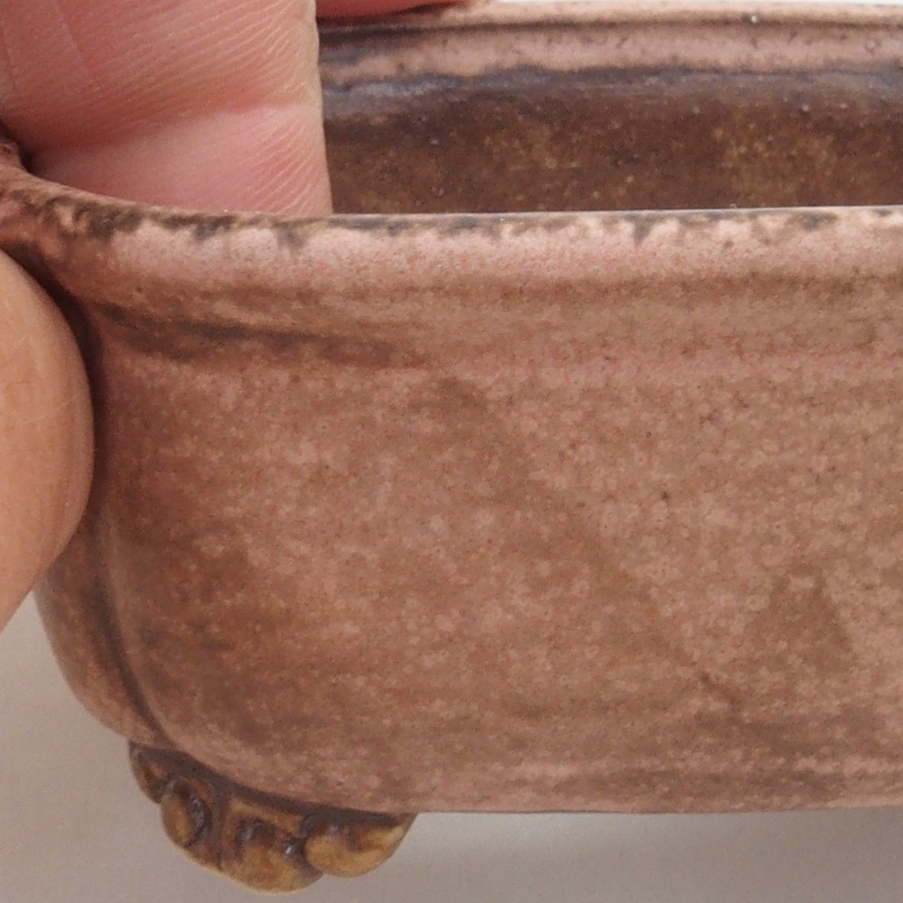 kerámia bonsai tál 10 x 8,5 x 4 cm, barna