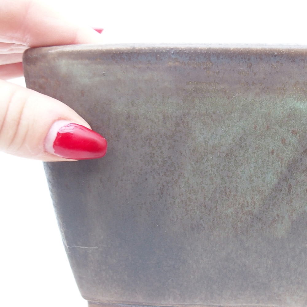 kerámia bonsai tál 16 x 16 x 10 cm, zöld