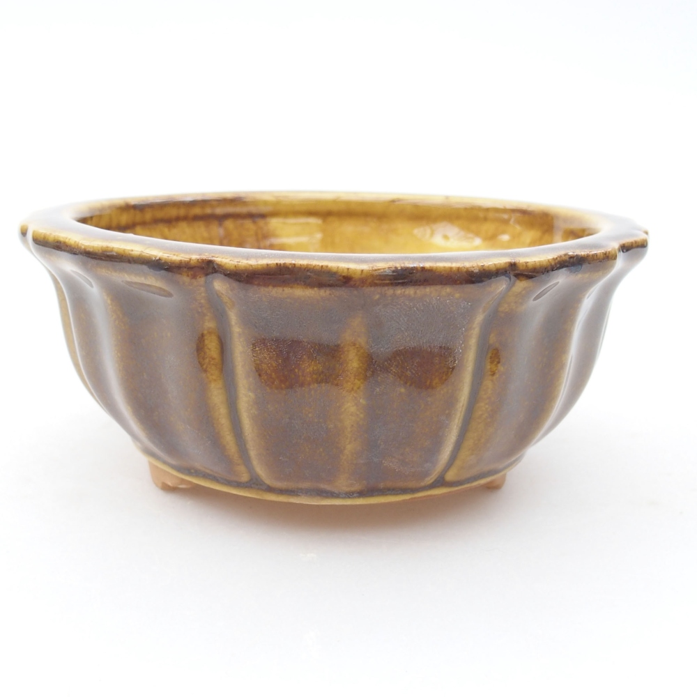 kerámia bonsai tál 11,5 x 11,5 x 5 cm, sárga