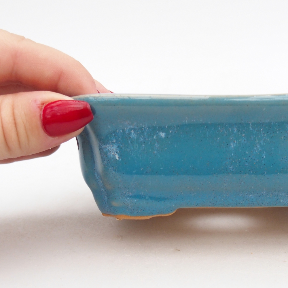 kerámia bonsai tál 14 x 11 x 4 cm, kék színben