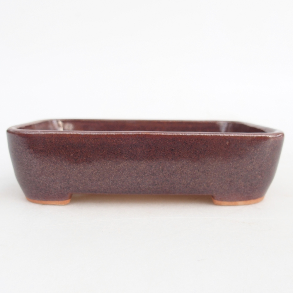 kerámia bonsai tál 12,5 x 9,5 x 3,5 cm, barna