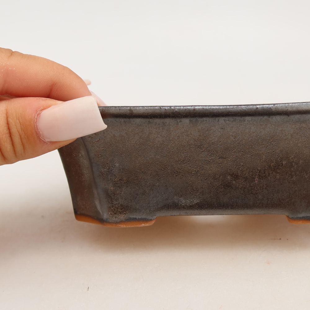 Kerámia bonsai tál 13,5 x 11 x 4 cm, fém színű