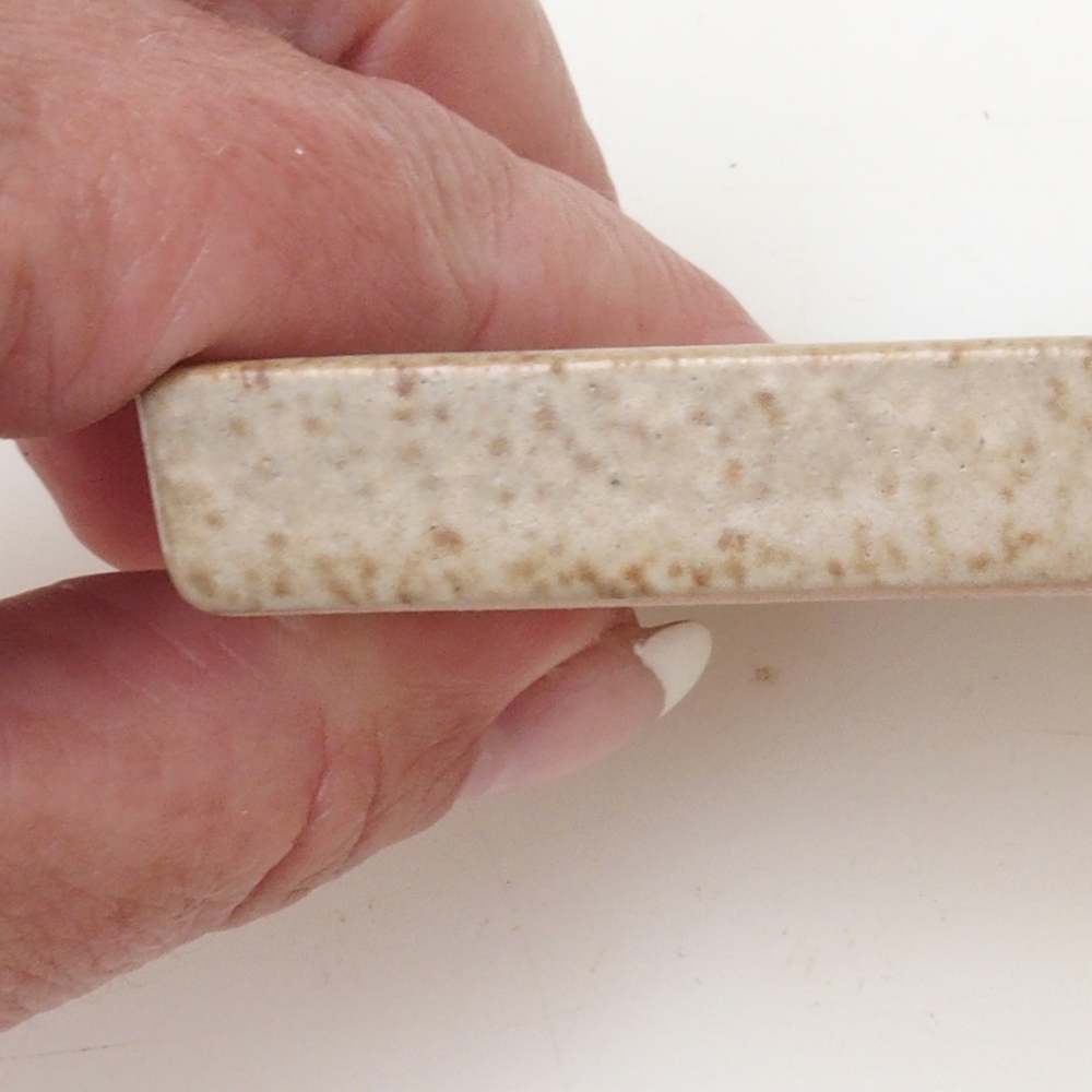 Bonsai csészealj négyzet S - 8 x 8 x 1 cm - bézs színű