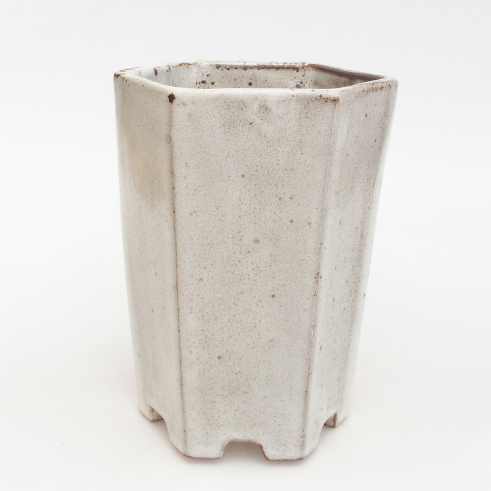 Kerámia bonsai tál 12,5 x 11,5 x 16,5 cm, fehér színben