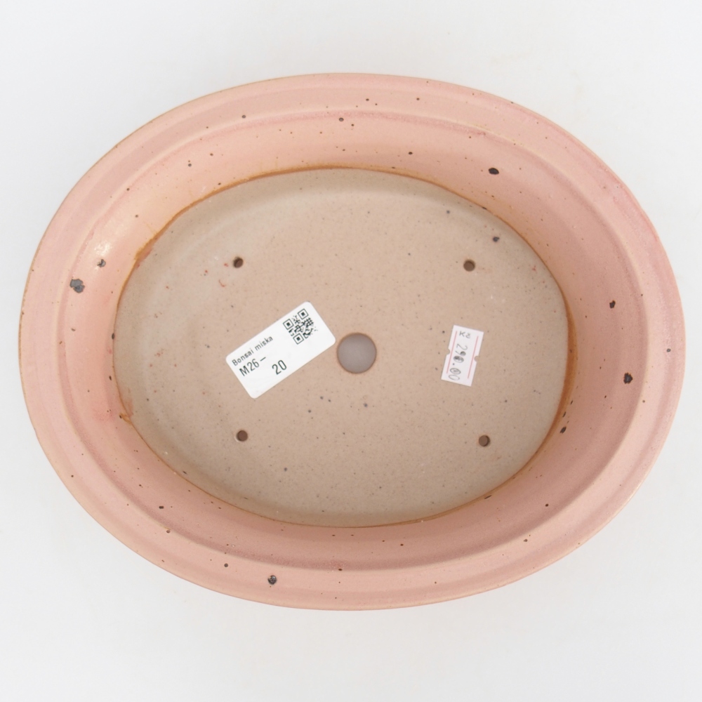 Kerámia bonsai tál 22,5 x 18,5 x 7 cm, rózsaszínű