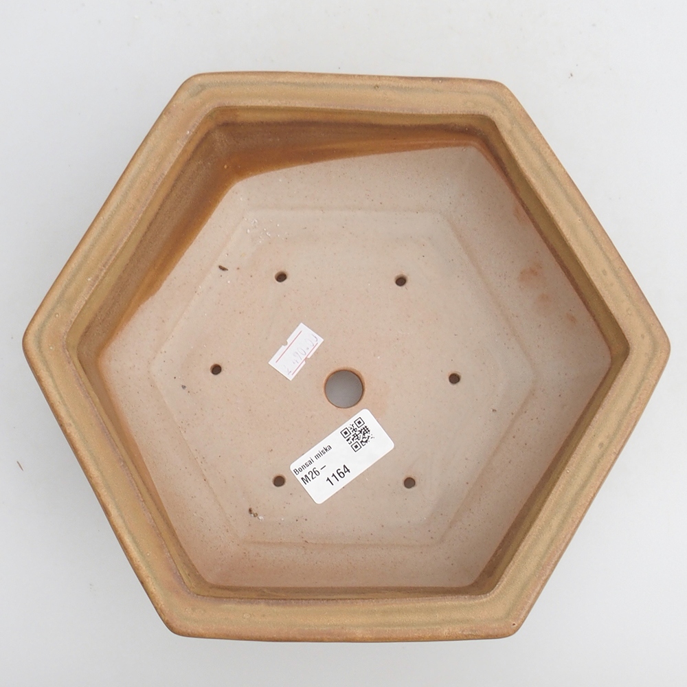 kerámia bonsai tál 23 x 21 x 7,5 cm, bézs színben