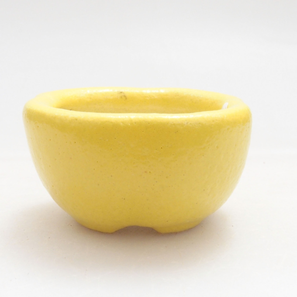 kerámia bonsai tál 4 x 4 x 2 cm, sárga