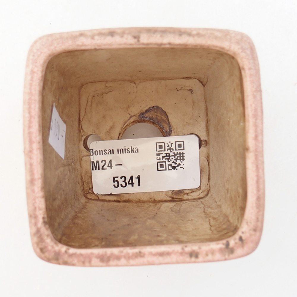 kerámia bonsai tál 6,5 x 6,5 x 7 cm, rózsaszínű