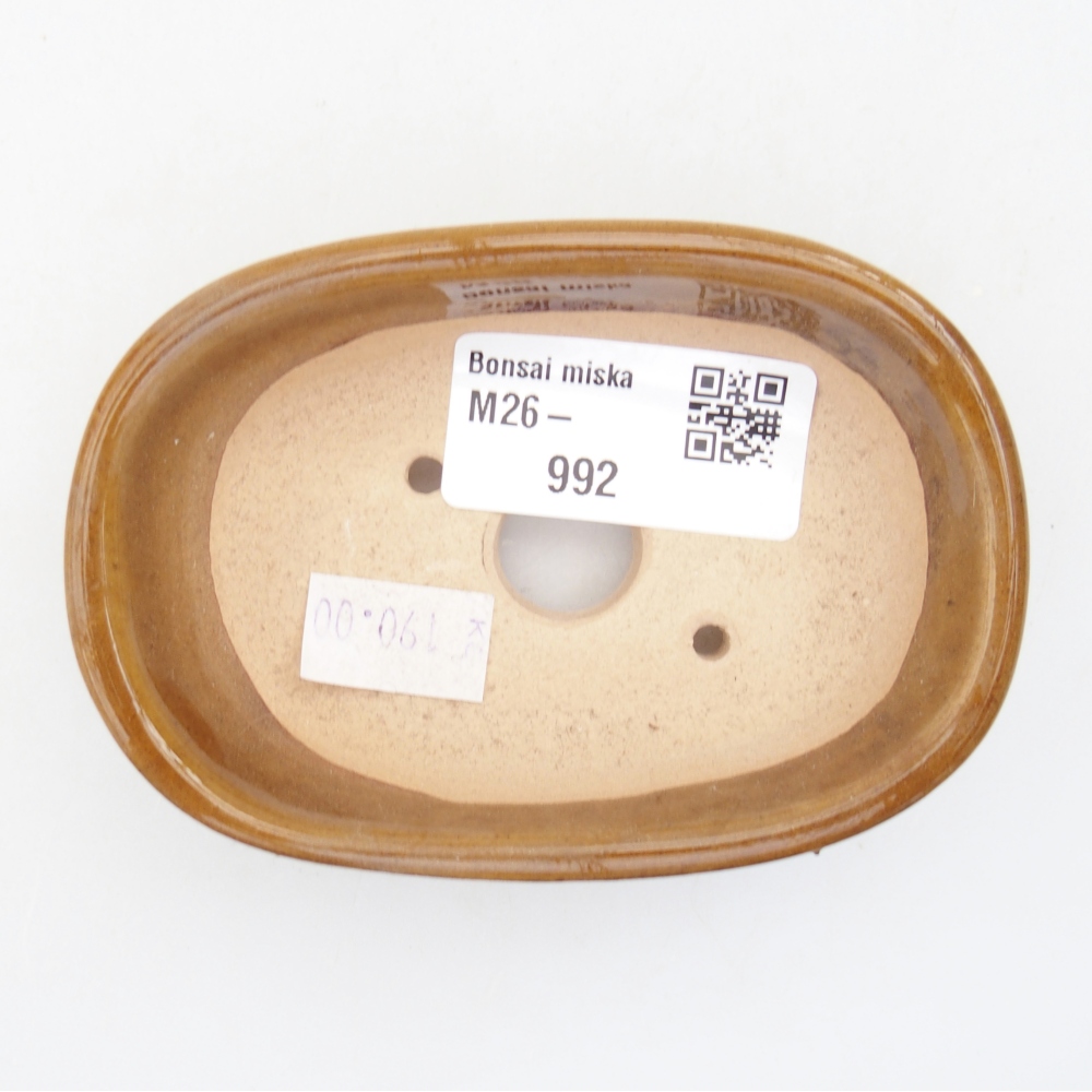 kerámia bonsai tál 9 x 6,5 x 2,5 cm, barna