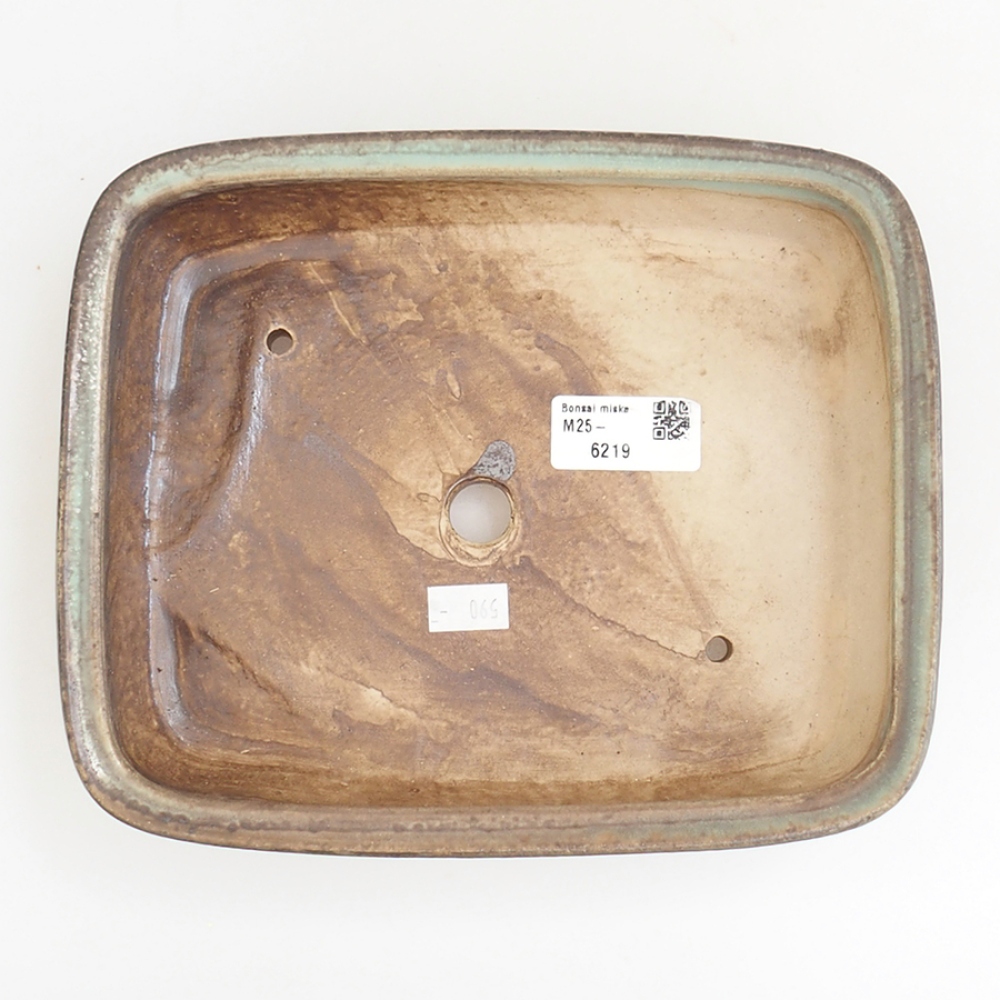 Kerámia bonsai tál 21,5 x 17,5 x 5,5 cm, barna