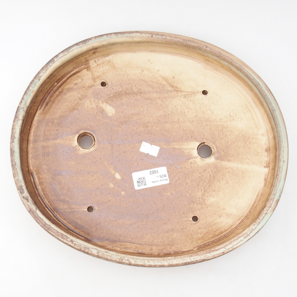 kerámia bonsai tál 31 x 27 x 4 cm, zöld