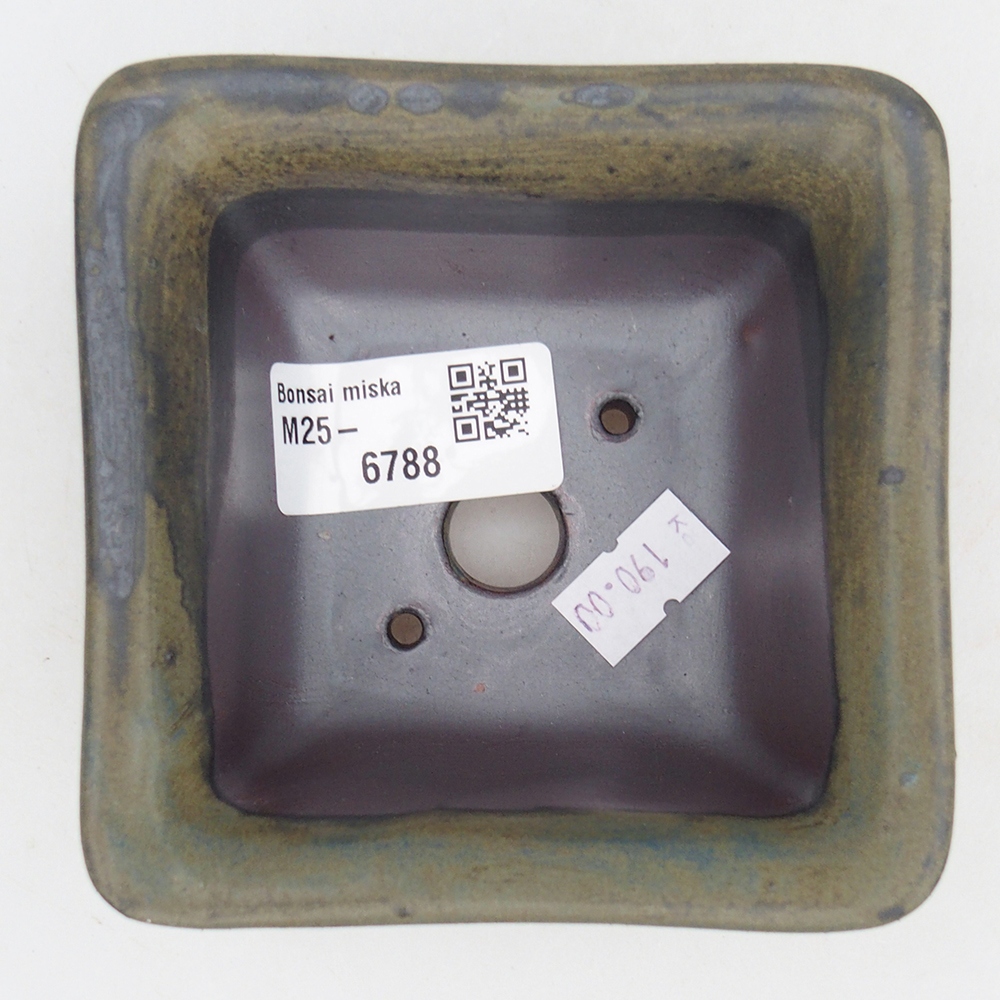 kerámia bonsai tál 10 x 10 x 6 cm, bordó