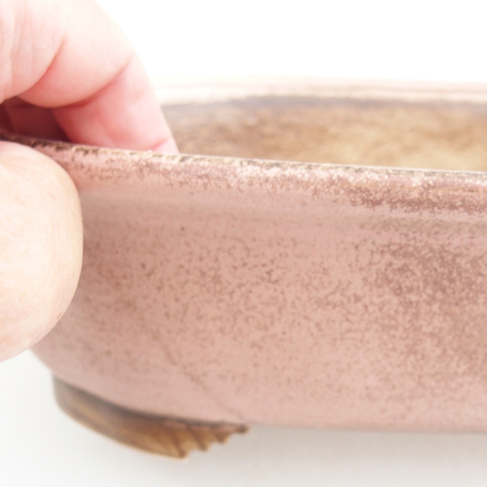 kerámia bonsai tál 25 x 20,5 x 7 cm, rózsaszínű