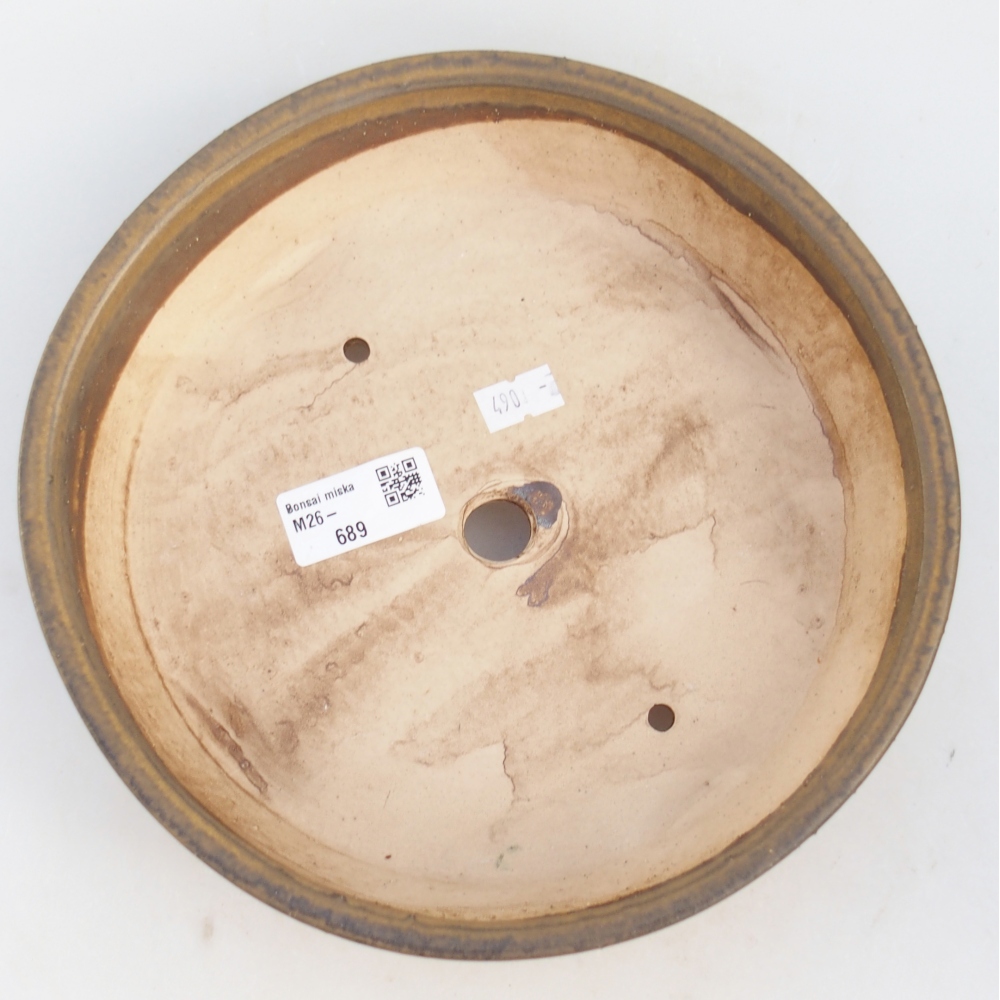 kerámia bonsai tál 21,5 x 21,5 x 6 cm, barna