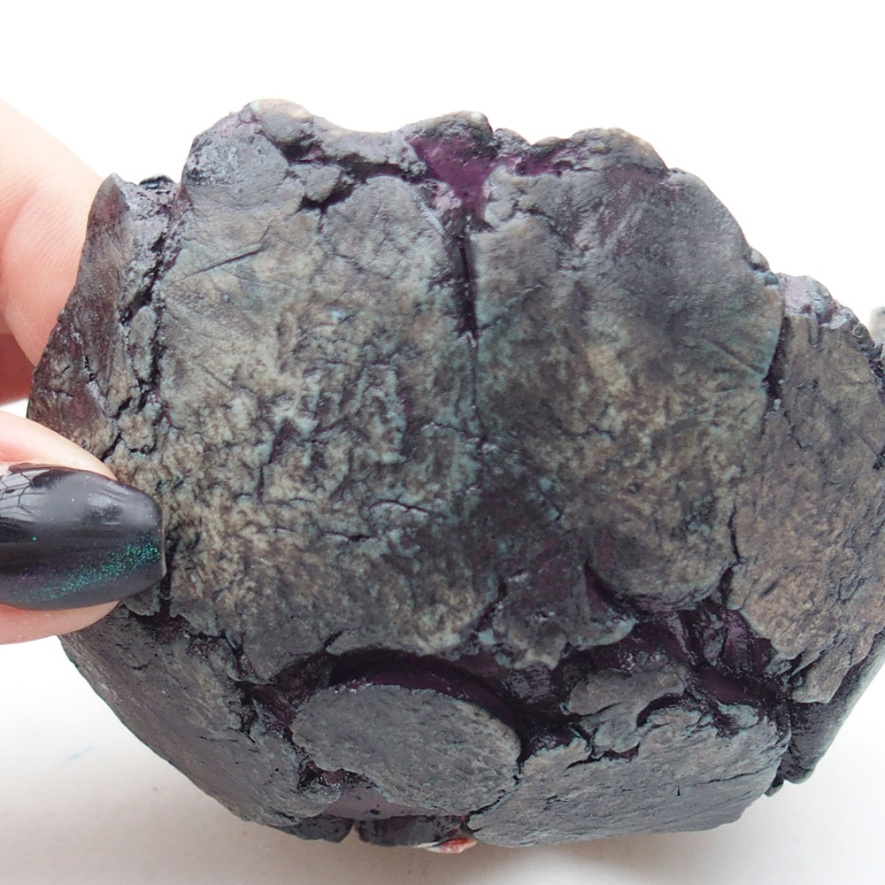 Kerámia kagyló 9,5 x 8,5 x 6 cm , lila színben