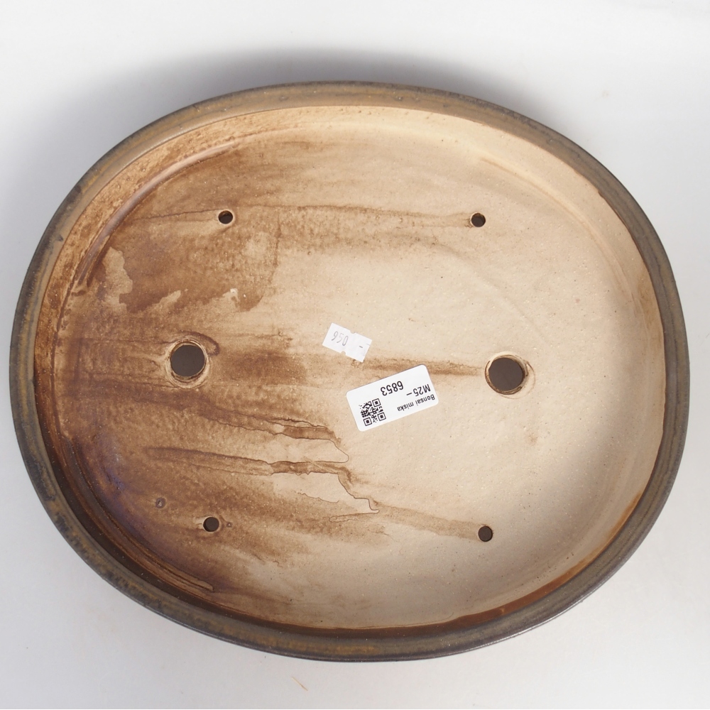 kerámia bonsai tál 30,5 x 26,5 x 4 cm, barna