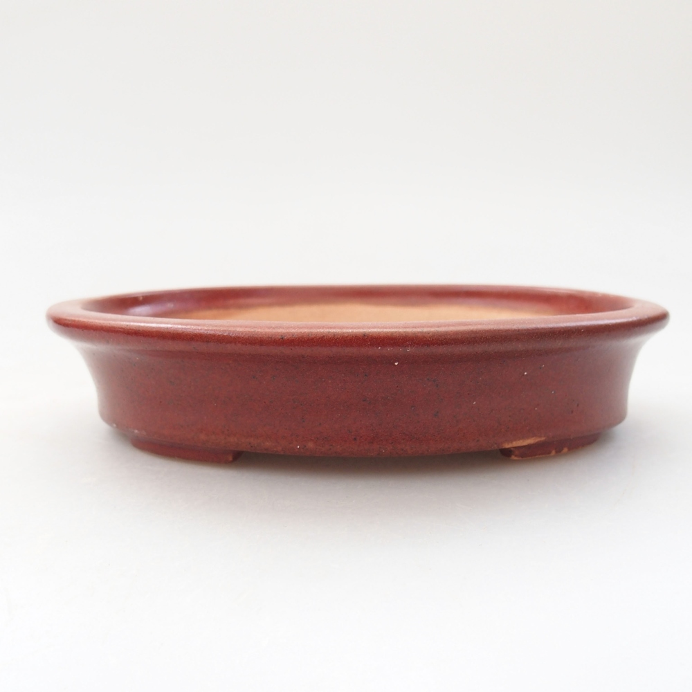 kerámia bonsai tál 13 x 11 x 3 cm, bordó színben