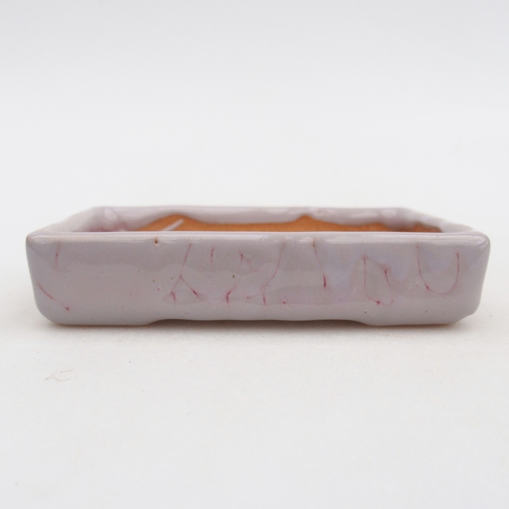 kerámia bonsai tál 10,5 x 7 x 2 cm, rózsaszínű