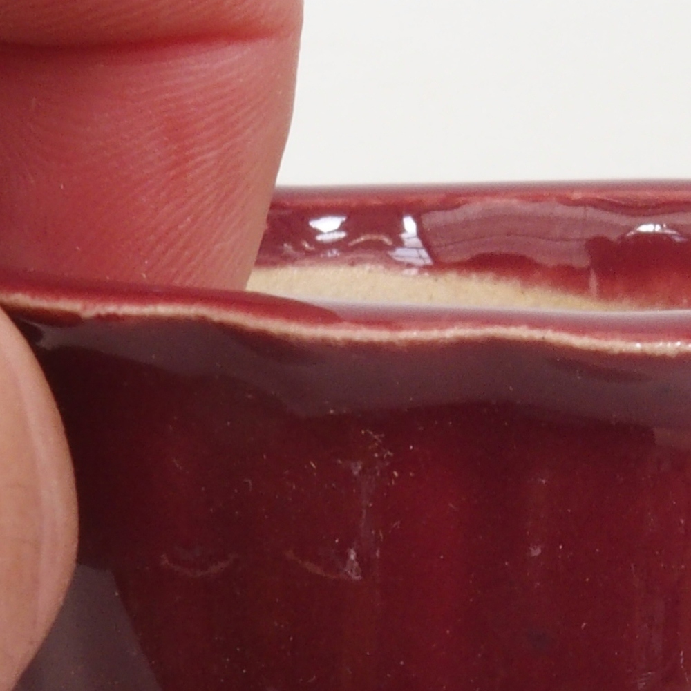 Mini bonsai tál 6,5 x 6,5 x 3,5 cm, bordó színű