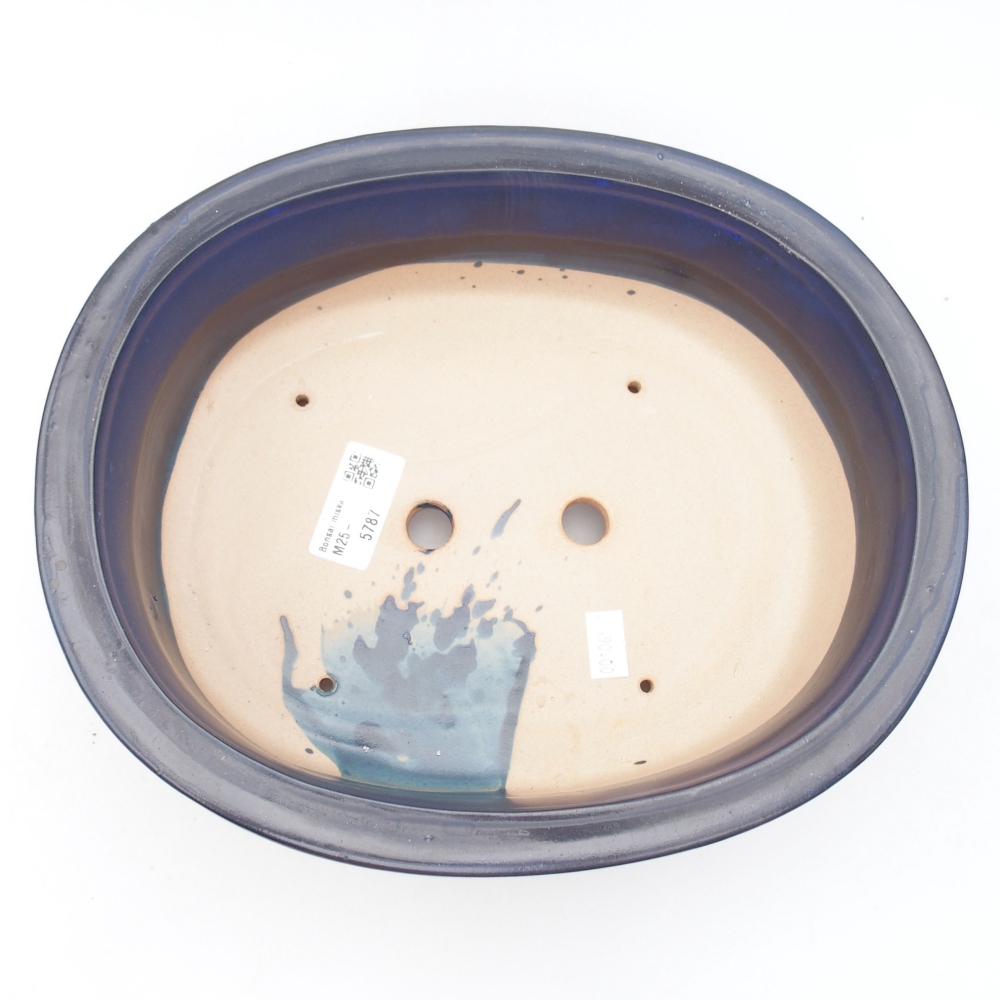 kerámia bonsai tál 26 x 22 x 8 cm, kék színben