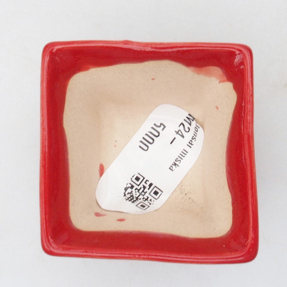 Mini bonsai tál 5,5 x 5,5 x 3,5 cm, piros színben