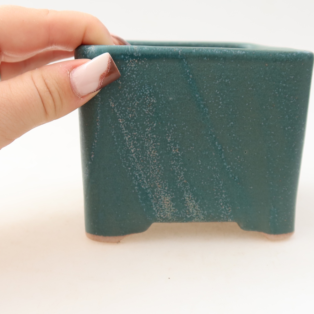 kerámia bonsai tál 10 x 10 x 8 cm, kék színben