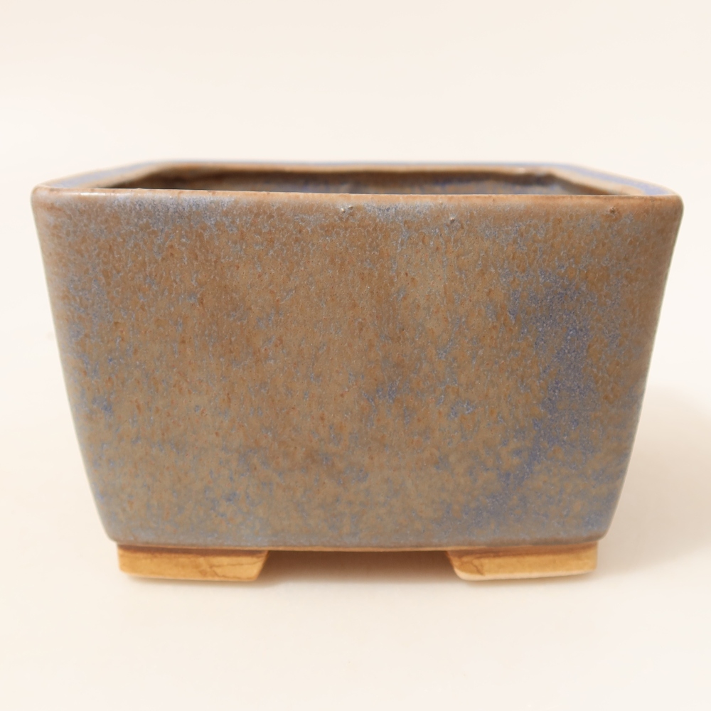 Kerámia bonsai tál, 13 x 13 x 8 cm, kék színű
