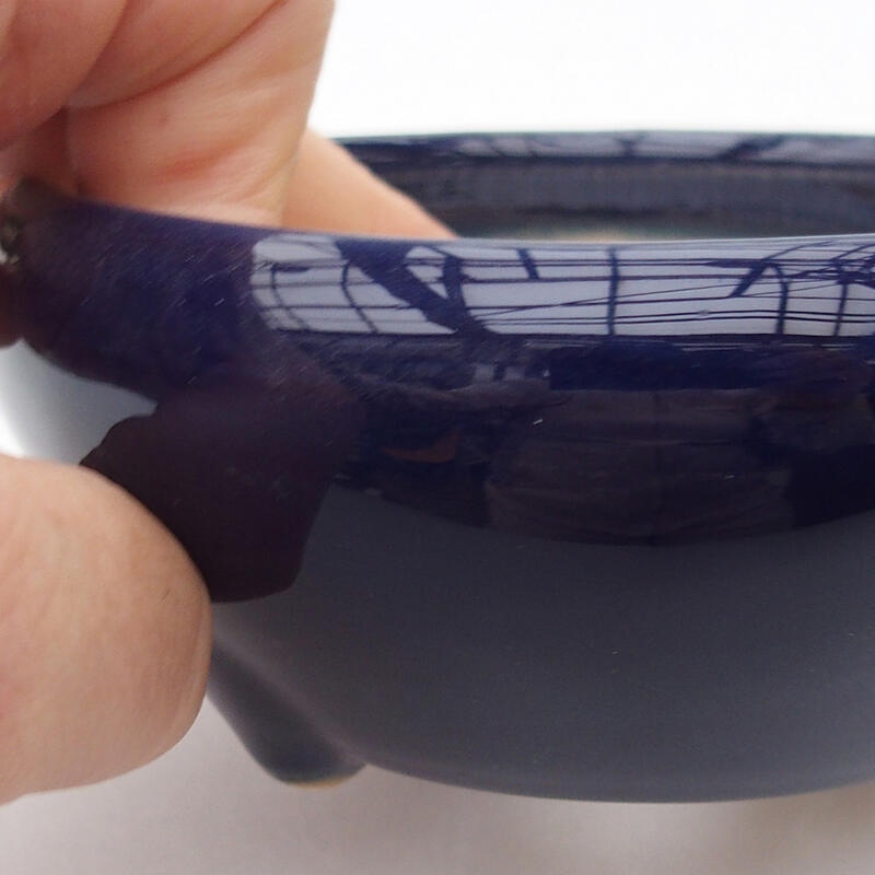 kerámia bonsai tál 10,5 x 10,5 x 4,5 cm, kék színben