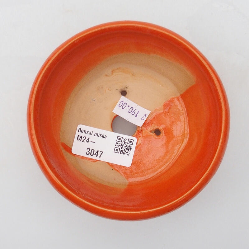 Kerámia bonsai tál 10,5 x 10,5 x 4,5 cm, narancssárga