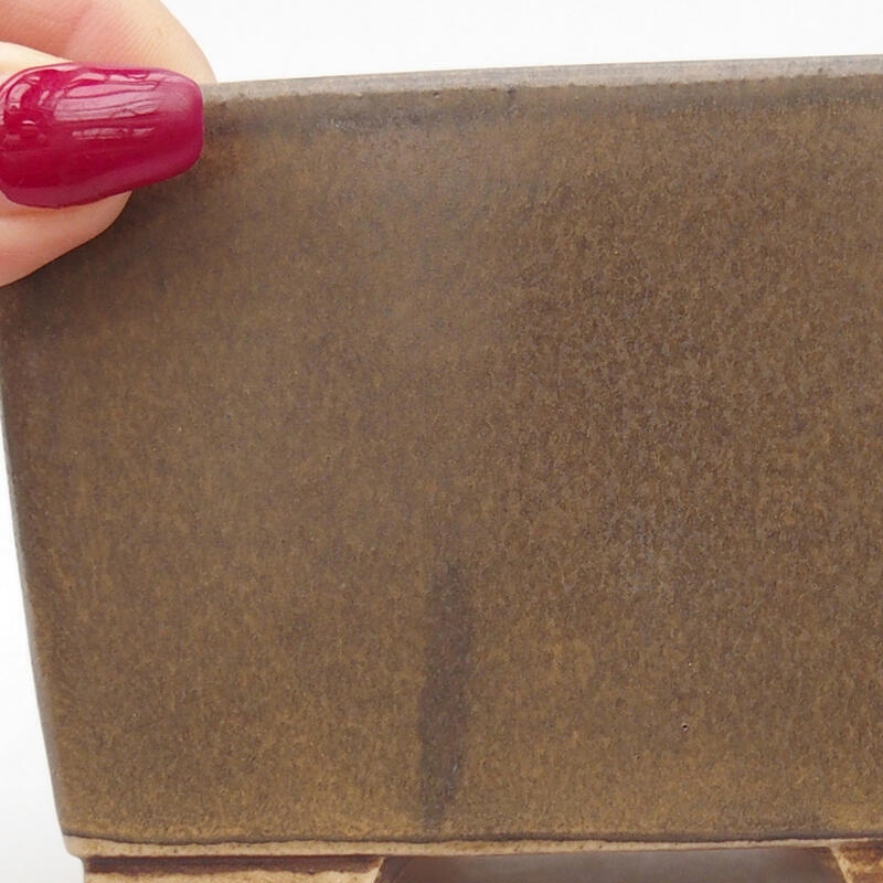 kerámia bonsai tál 10,5 x 10,5 x 6,5 cm, barna