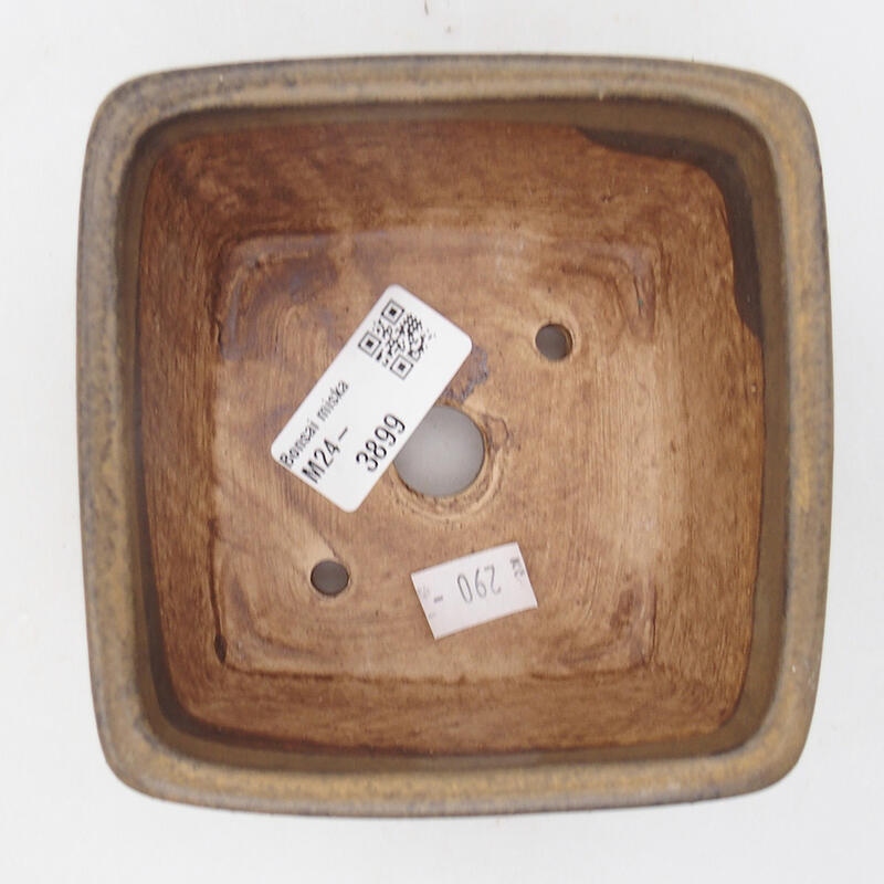 kerámia bonsai tál 10,5 x 10,5 x 6,5 cm, barna