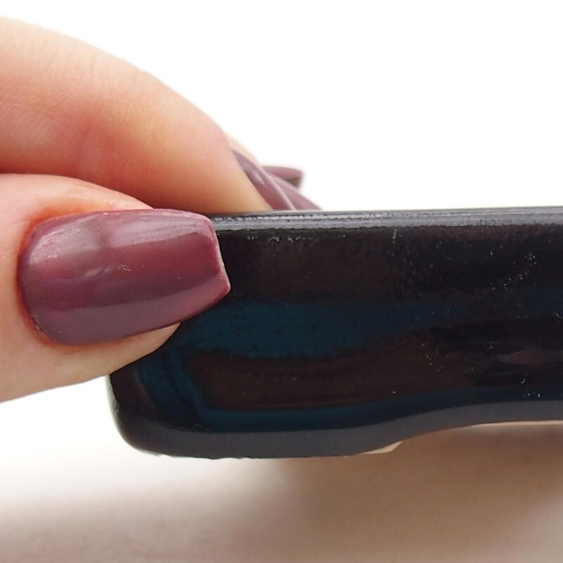 kerámia bonsai tál 10,5 x 7 x 2 cm, fekete színben