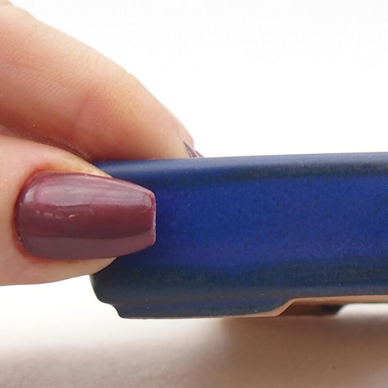 kerámia bonsai tál 10,5 x 7 x 2 cm, kék színben