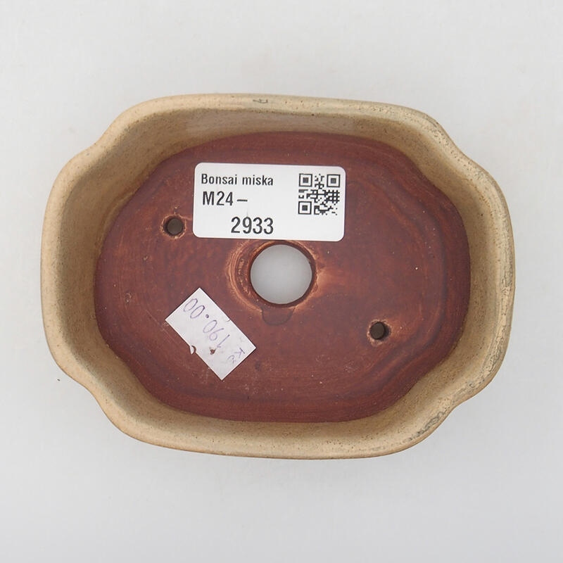 kerámia bonsai tál 10,5 x 8 x 3,5 cm, bézs színben