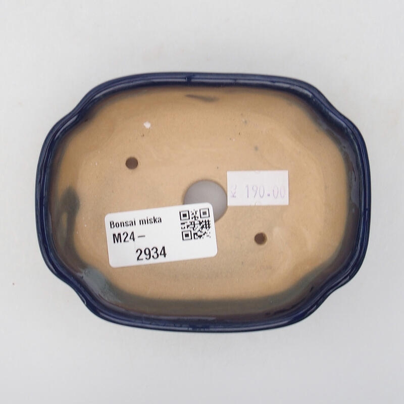 kerámia bonsai tál 10,5 x 8 x 3,5 cm, kék színben
