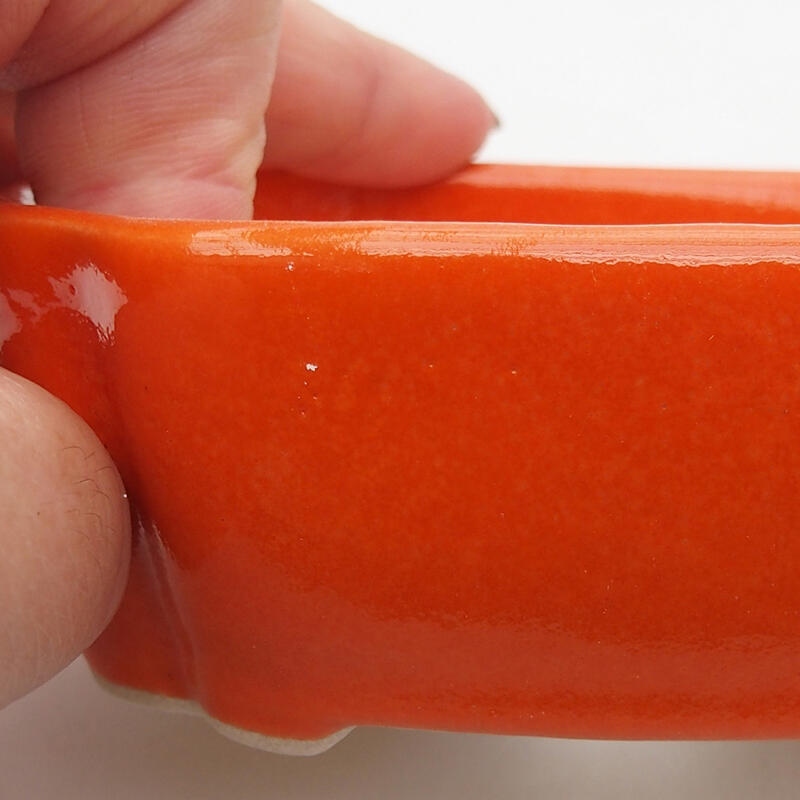 kerámia bonsai tál 10,5 x 8 x 3,5 cm, narancssárga