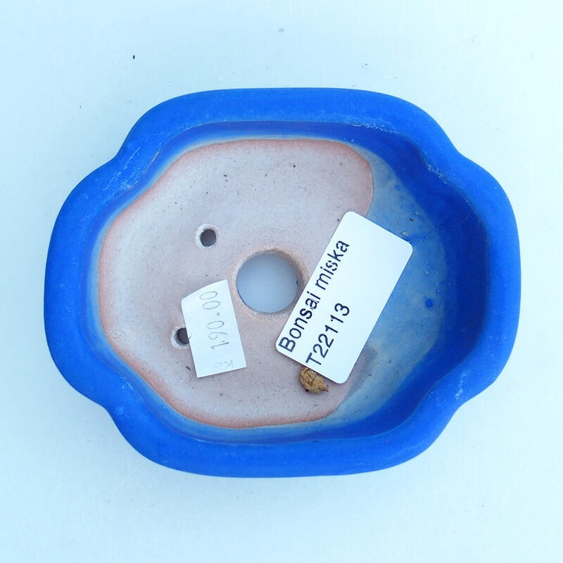 kerámia bonsai tál 10,5 x 9 x 3,5 cm, kék színben