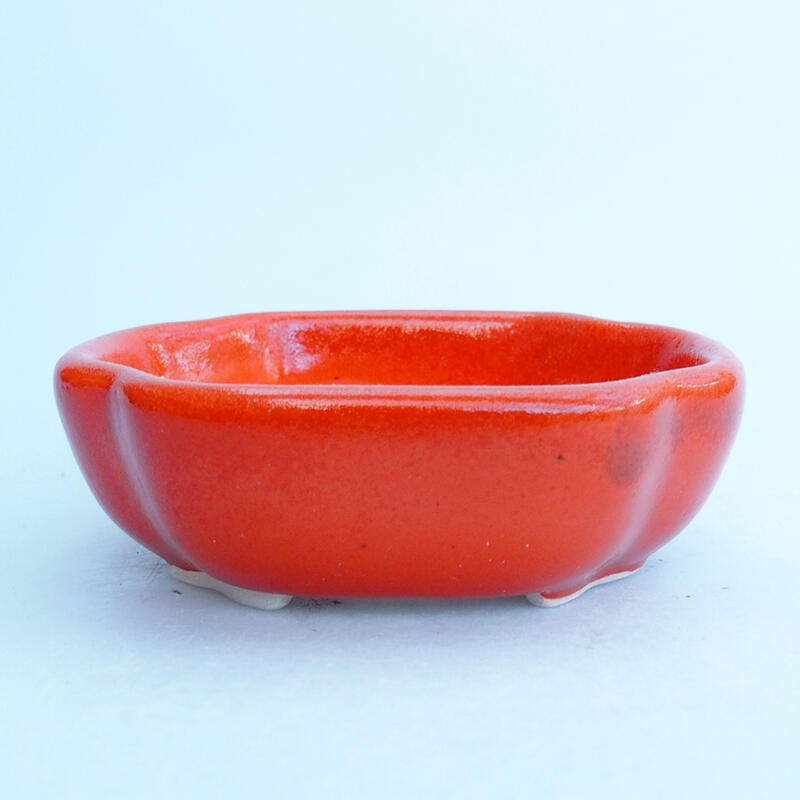 kerámia bonsai tál 10,5 x 9 x 3,5 cm, narancssárga