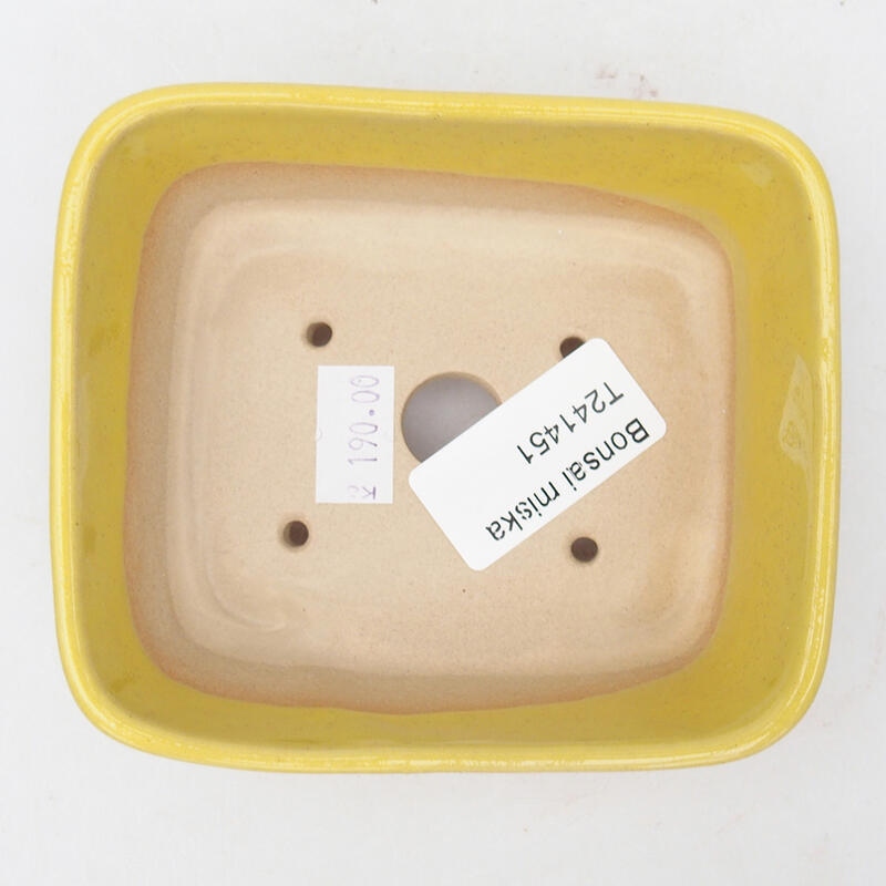 kerámia bonsai tál 10,5 x 9 x 4 cm, sárga