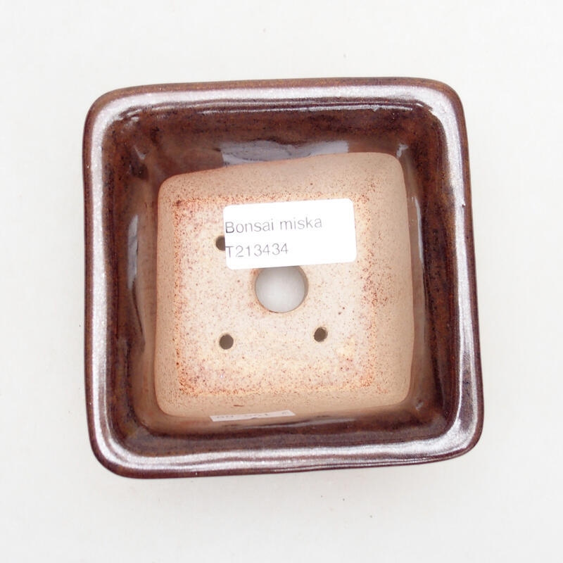 kerámia bonsai tál 10 x 10 x 6 cm, barna