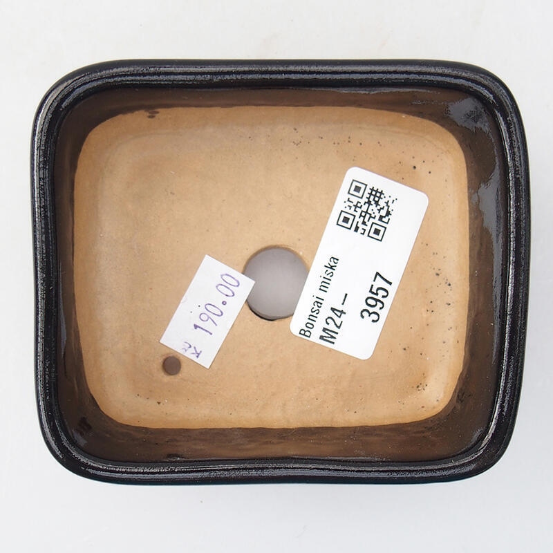 Kerámia bonsai tál 10 x 5,5 x 3,5 cm, fekete