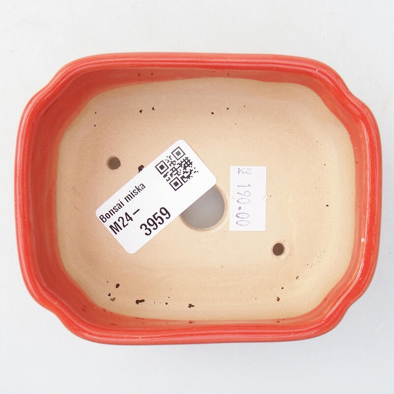 kerámia bonsai tál 10 x 5,5 x 4 cm, piros színben